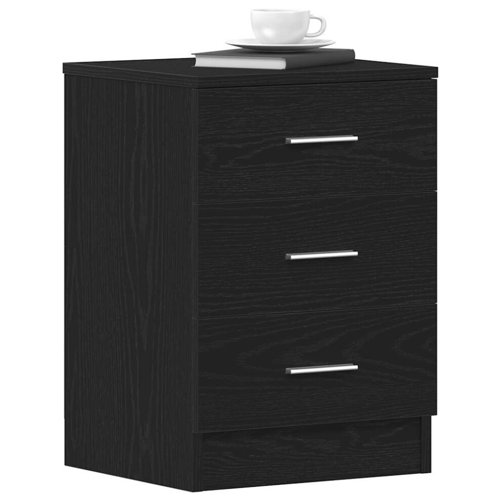 (black oak, 2 pcs) vidaXL 1/2x Bedside Cabinet Chipboard Bedroom Nightstand Stand Multi Colours
