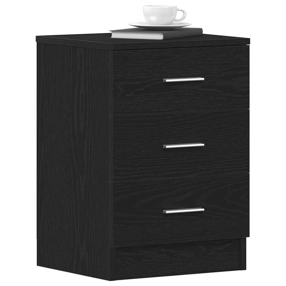 VIDAXL Bedside Cabinet Engineered Wood Black - Image 2