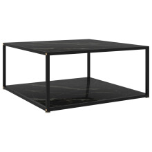 (marble black, 80 x 80 x 35 cm) vidaXL Tea Table Tempered Glass Accent Coffee Table Multi Colours Multi Sizes