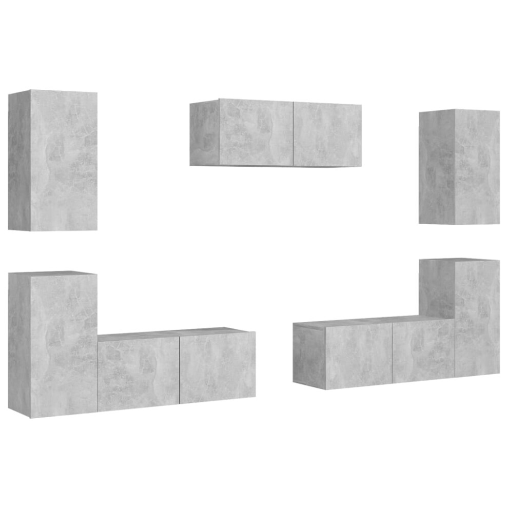 (80 cm) vidaXL TV Cabinet Set 7 Piece Chipboard Home TV Stand 60/80cm Multi Colours