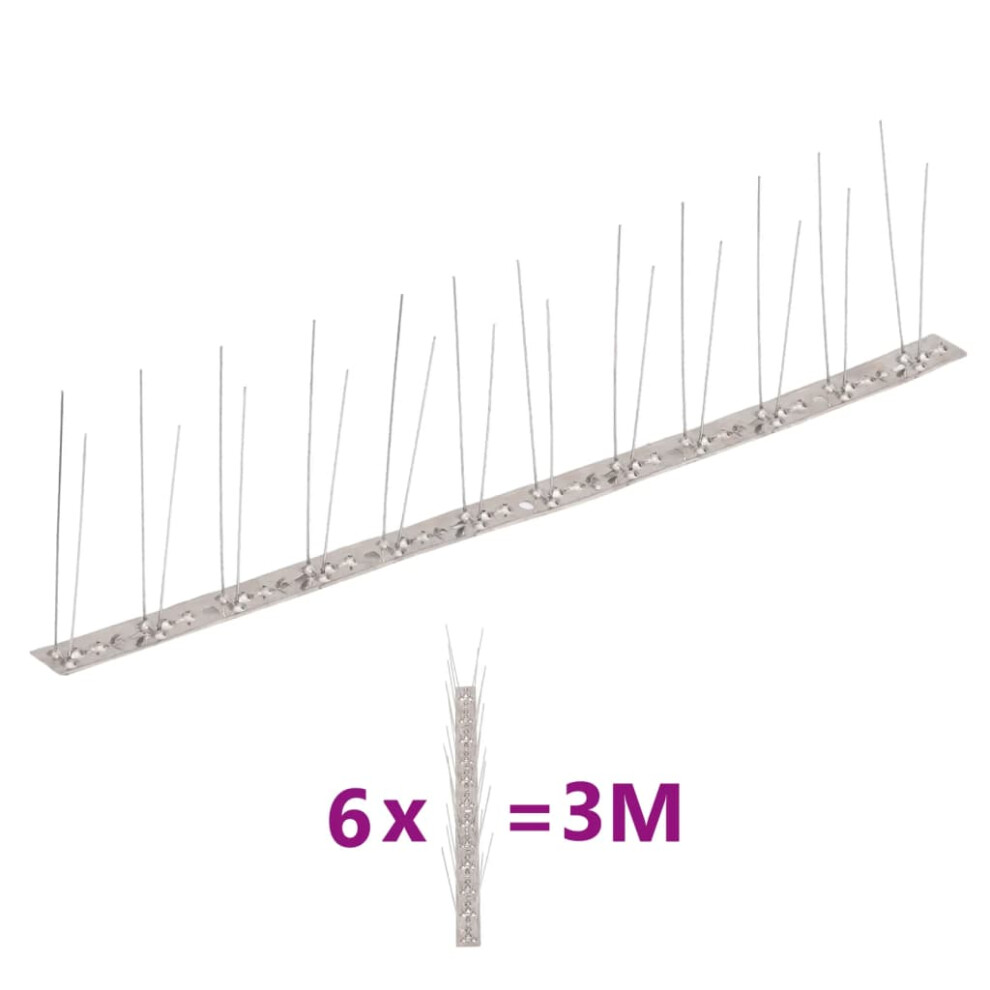 (3 m/ 2 rows spikes) vidaXL 2/4/5-row Plastic Bird & Pigeon Spikes Set Pet Repellent Multi Sizes