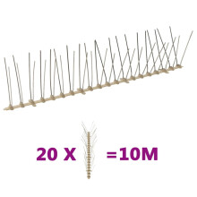 (10 m/ 4 rows spikes) vidaXL 2/4/5-row Plastic Bird & Pigeon Spikes Set Pet Repellent 6 3/20 10 m