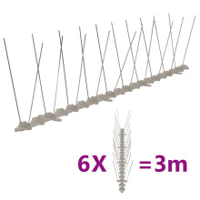 (3 m/ 2 rows spikes) vidaXL 2/4/5-row Plastic Bird & Pigeon Spikes Set Pet Repellent 6 3/20 10 m