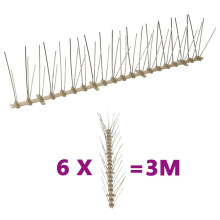(3 m/ 5 rows spikes) vidaXL 2/4/5-row Plastic Bird & Pigeon Spikes Set Pet Repellent 6 3/20 10 m