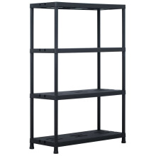 (90 x 40 x 138 cm/ 1 piece) vidaXL 1/2/5x Storage Shelf Rack Black Plastic Display Organiser Multi Sizes