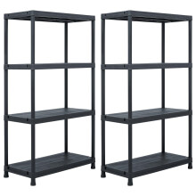 (60 x 30 x 138 cm/ 2 piece) vidaXL 1/2/5x Storage Shelf Rack Black Plastic Display Organiser Multi Sizes