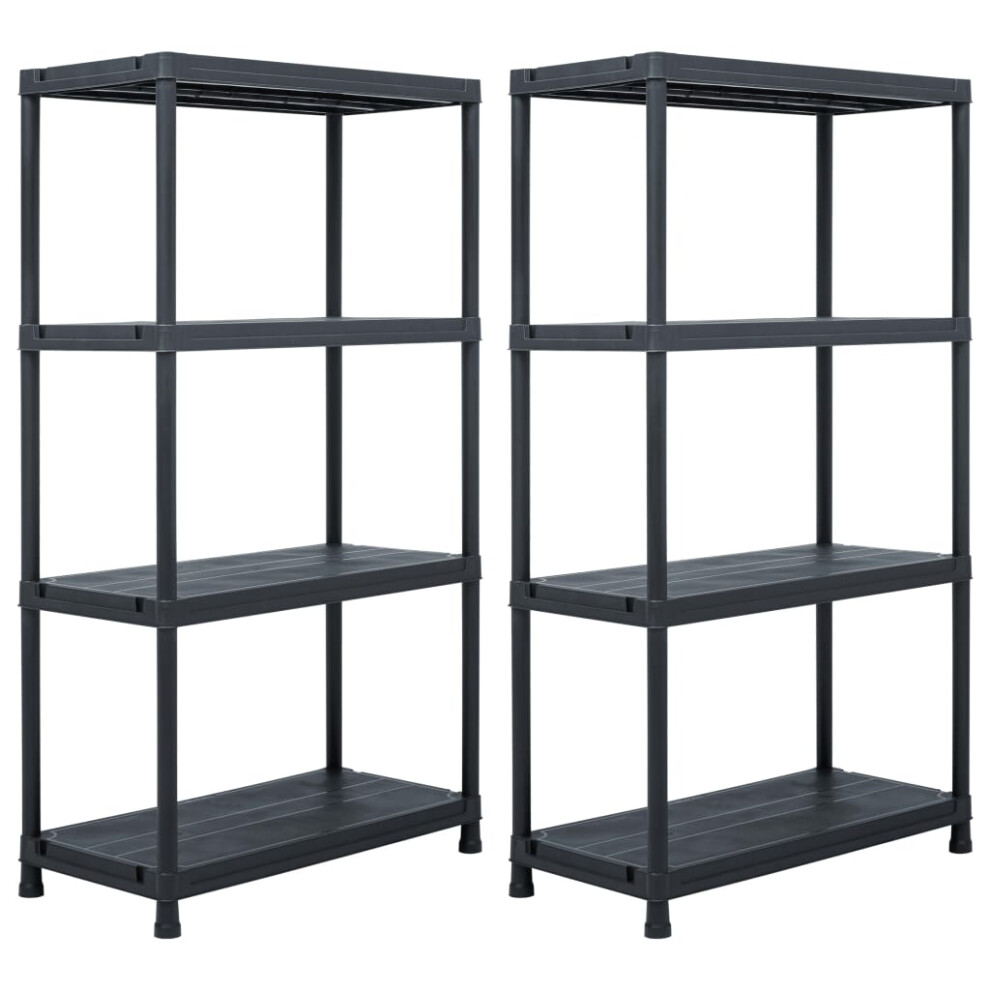(60 x 30 x 138 cm/ 2 piece) vidaXL 1/2/5x Storage Shelf Rack Black Plastic Display Organiser Multi Sizes-image-OPC-PHCZR77-NEW