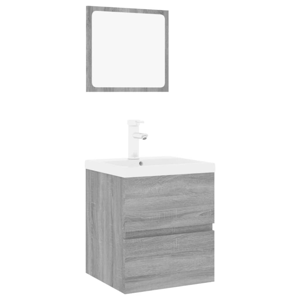 Vidaxl (Grey Sonoma, 41 X 38.5 X 45 Cm) Bathroom Furniture Set Basin Multi Sizes/Colours With/Without Faucet