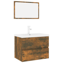(smoked oak, 60 x 38.5 x 45 cm) vidaXL Bathroom Furniture Set Basin Multi Sizes/Colours with/without Faucet