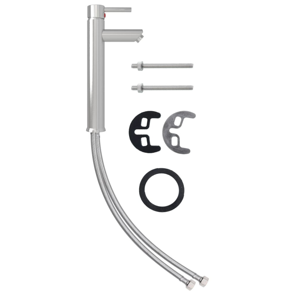 Vidaxl Silver (Silver) Bathroom Mixer Tap 12X30 Cm Basin Faucet Plumbing Fixture Multi Colors