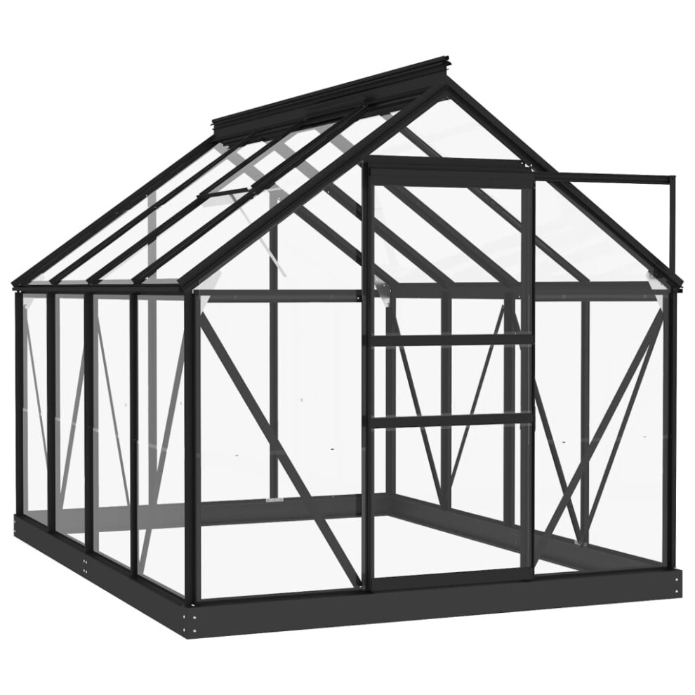 (155 x 200.5 x 191 cm) vidaXL Glass Greenhouse Garden Greenhouse Patio Plant Nursery House Aluminium