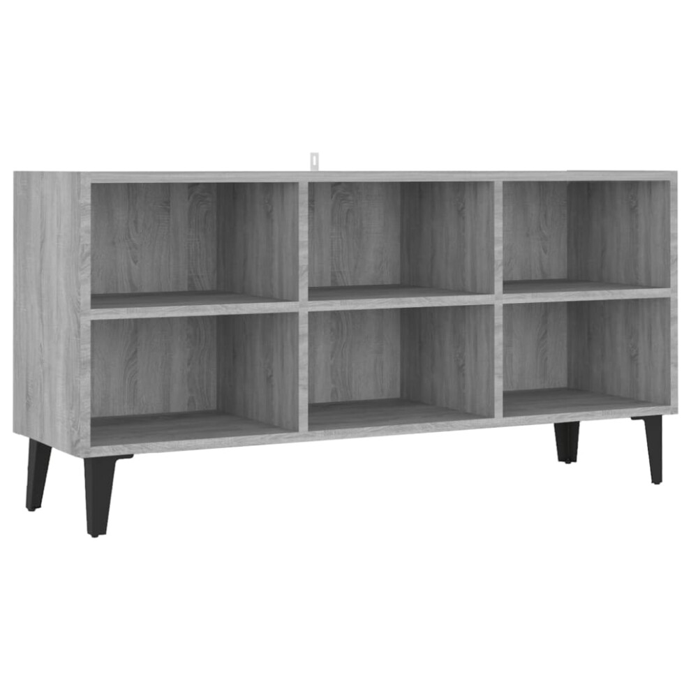 Vidaxl (Grey Sonoma, 103.5 Cm) Tv Cabinet & Metal Legs 103.5X30x50 Cm/69.5X30x50 Cm Multi Colours