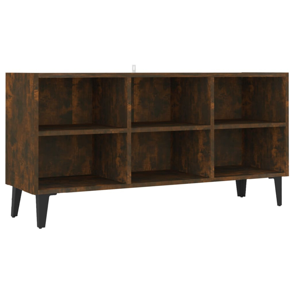 Vidaxl (Smoked Oak, 103.5 Cm) Tv Cabinet & Metal Legs 103.5X30x50 Cm/69.5X30x50 Cm Multi Colours