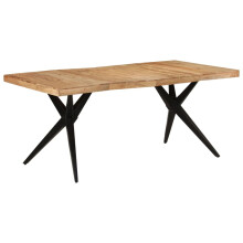 (black, 180 x 90 x 77 cm) vidaXL Dining Table Home Kitchen Dining Room Dinner Table Breakfast Side Table