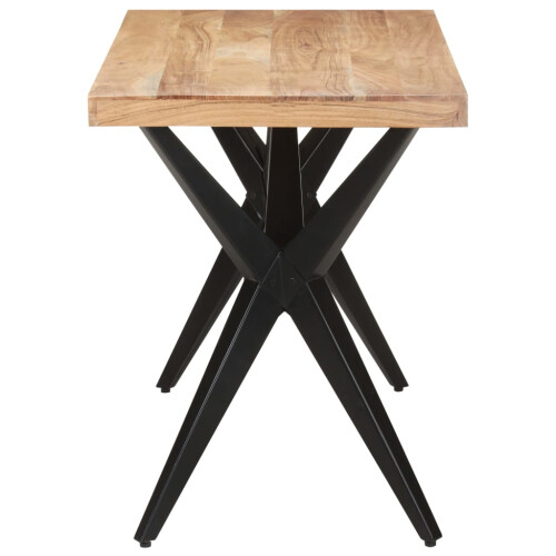 VidaXL (bleached, 120 x 60 x 76 cm) vidaXL Dining Table Home Kitchen Dining Room Dinner Table Breakfast Side Table 1