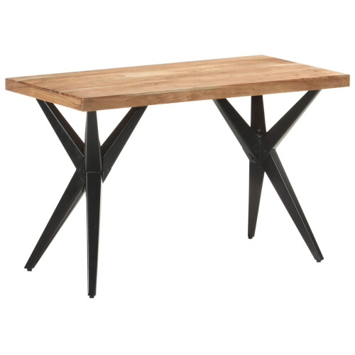VidaXL (bleached, 120 x 60 x 76 cm) vidaXL Dining Table Home Kitchen Dining Room Dinner Table Breakfast Side Table