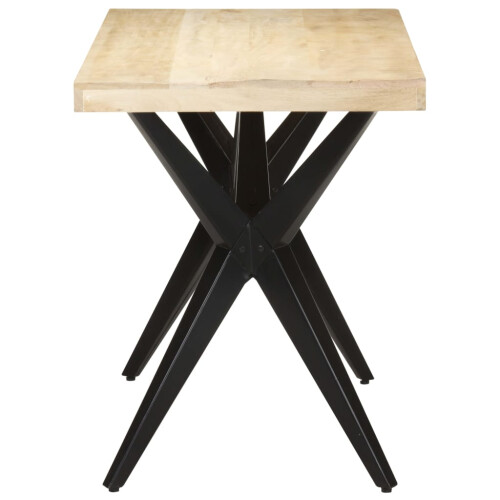 VidaXL (natural, 120 x 60 x 76 cm) vidaXL Dining Table Home Kitchen Dining Room Dinner Table Breakfast Side Table 2