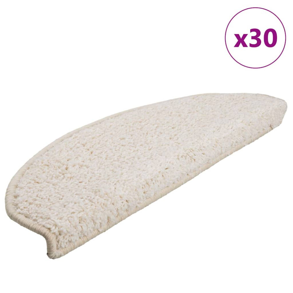 Vidaxl (White, 65 X 21 X 4 Cm) Stair Mats Home Decorative Stair Step Rug Carpet Protector Tread Mat