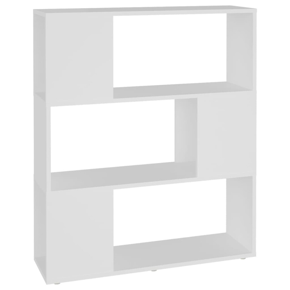 Vidaxl (White, 80 X 24 X 94 Cm) Book Cabinet Room Divider Engineered Wood Privacy Screen