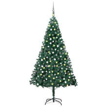 (green and grey) vidaXL Artificial Christmas Tree with LEDs&Ball Set Multi Colours Multi Sizes