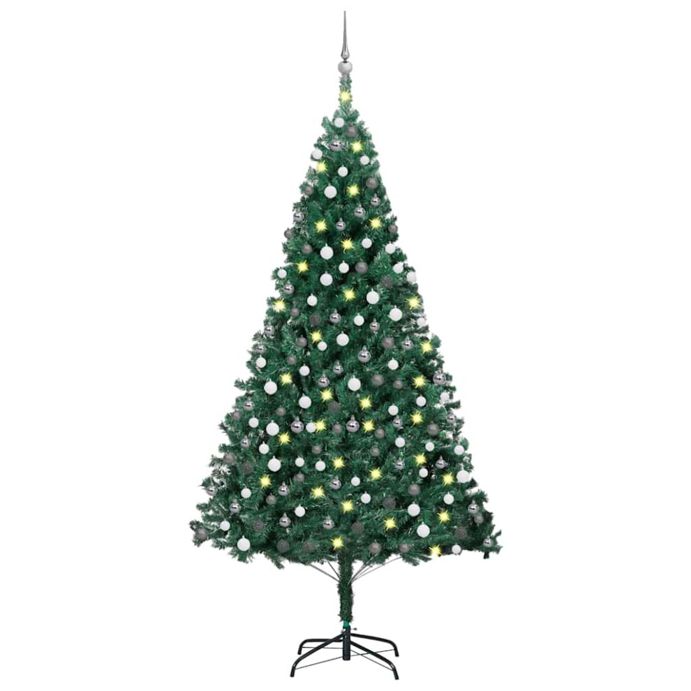 Photos - Garden & Outdoor Decoration VidaXL Artificial Christmas Tree with LEDs&Ball Set Multi Colours Multi Sizes Green,Grey (green and grey)