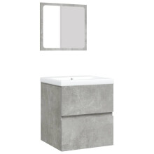 (concrete grey) vidaXL Bathroom Sink Cabinet with Basin and Mirror Vanity Unit Mirror Cabinet
