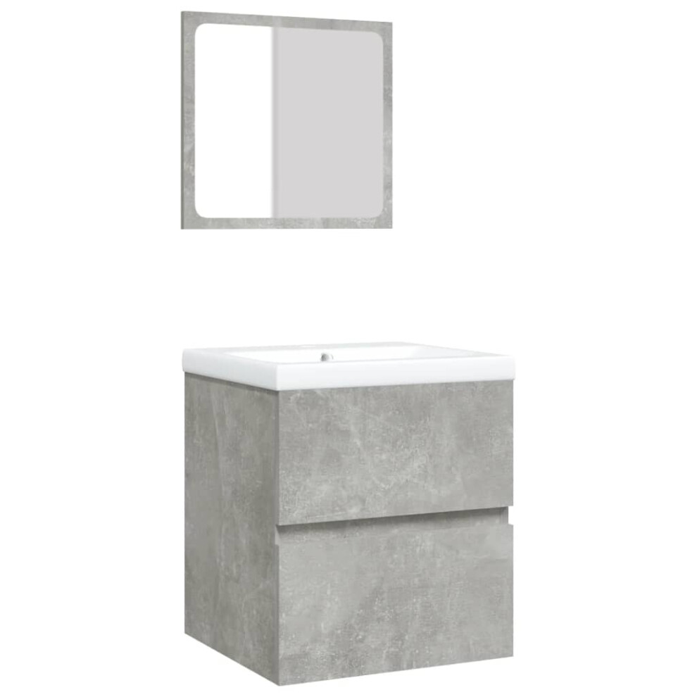 (concrete grey) vidaXL Bathroom Sink Cabinet with Basin and Mirror Vanity Unit Mirror Cabinet