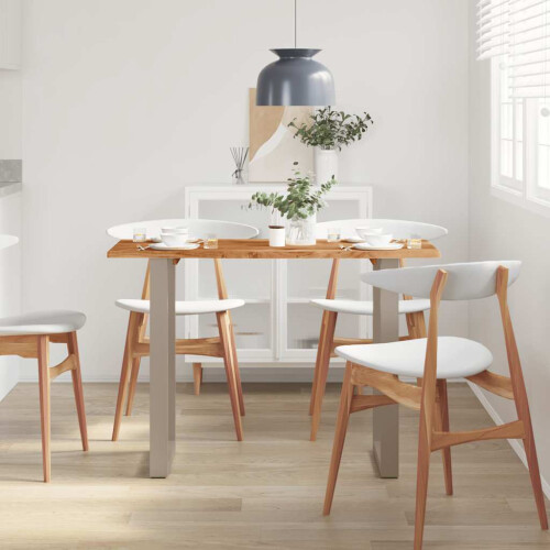 VidaXL (silver, 110 x 50 x 76 cm table) vidaXL Dining Table Kitchen Dining Room Side Dinner Table Solid Wood Acacia 2