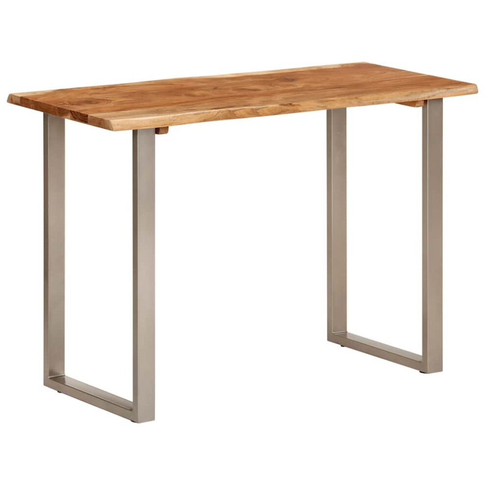 Vidaxl (, 110 X 50 X 76 Cm Table) Dining Table Kitchen Dining Room Side Dinner Table Solid Wood Acacia Silver