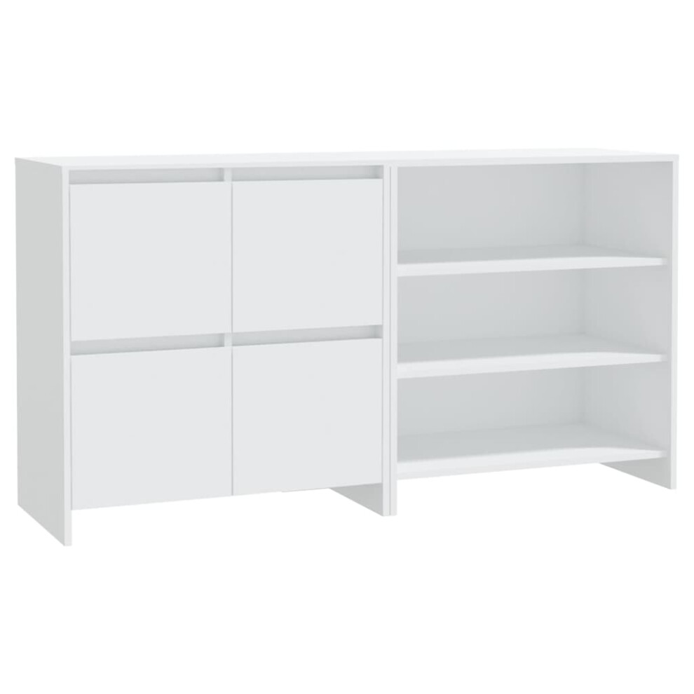 Vidaxl (White) Sideboard 2 Piece Engineered Wood Buffet Side Cabinet Multi Colours White