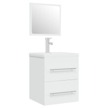 (white) vidaXL Sink Cabinet with Built-in Basin Sink Unit Vanity Unit Engineered Wood