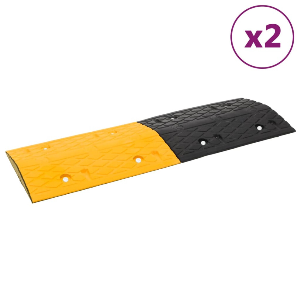 Vidaxl (2 Pcs) 1/2/3/4/5X Speed Hump Yellow And Black 97X32.5x4cm Traffic Calming Bump