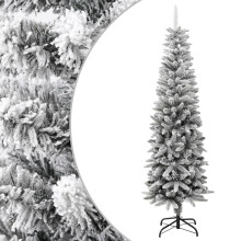 (180 x 55 cm) vidaXL Artificial Slim Christmas Tree with Flocked Snow PVC&PE Multi Sizes