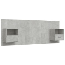 (concrete grey, One drawer and one shelf) vidaXL Bed Headboard with Cabinets Bed Header Bed Cabinet Engineered Wood