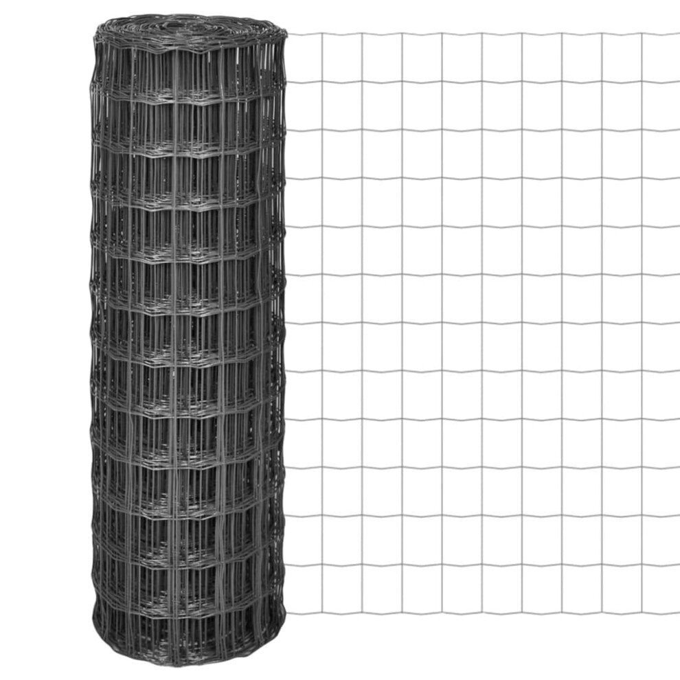 Vidaxl (25 M/ 1.2 M) Euro Fence Panel Screen Barrier With Mesh Steel Grey/Green Multi Sizes