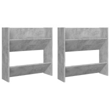 (concrete grey, 2 pcs/ 60 cm/ 60 cm) vidaXL Wall Shoe Cabinet Shoe Rack Hall Shoe Storage Cupboard Engineered Wood