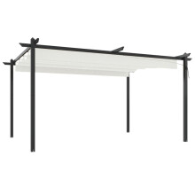 (cream) vidaXL Garden Gazebo with Retractable Roof Tent Multi Colours 3x3 m/4x3 m