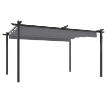 (anthracite) vidaXL Garden Gazebo with Retractable Roof Tent Multi Colours 3x3 m/4x3 m
