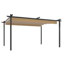 (taupe) vidaXL Garden Gazebo with Retractable Roof Tent Multi Colours 3x3 m/4x3 m