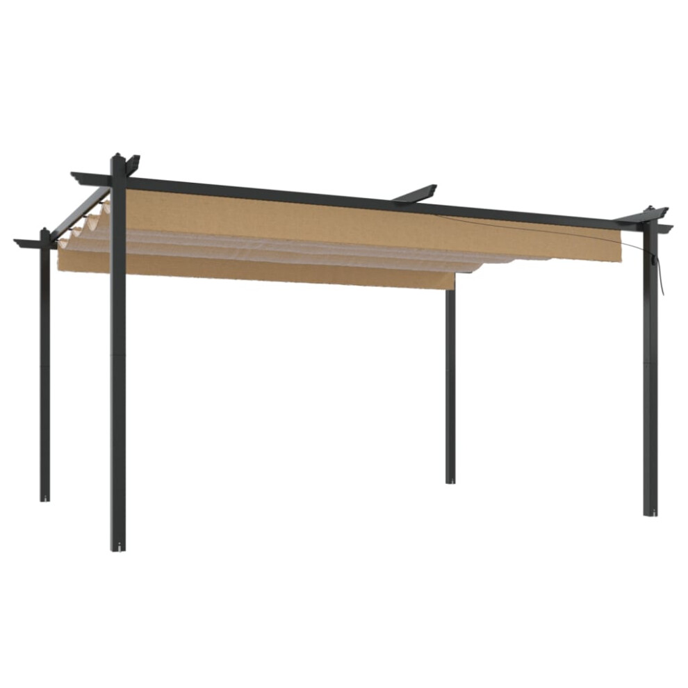 Vidaxl (Taupe) Garden Gazebo With Retractable Roof Tent Multi Colours 3X3 M/4X3 M