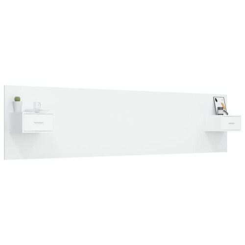 VidaXL (white, One drawer) vidaXL Bed Headboard with Cabinets Bed Header Bed Cabinet Engineered Wood 2