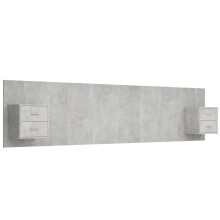 (concrete grey, Two drawers) vidaXL Bed Headboard with Cabinets Bed Header Bed Cabinet Engineered Wood