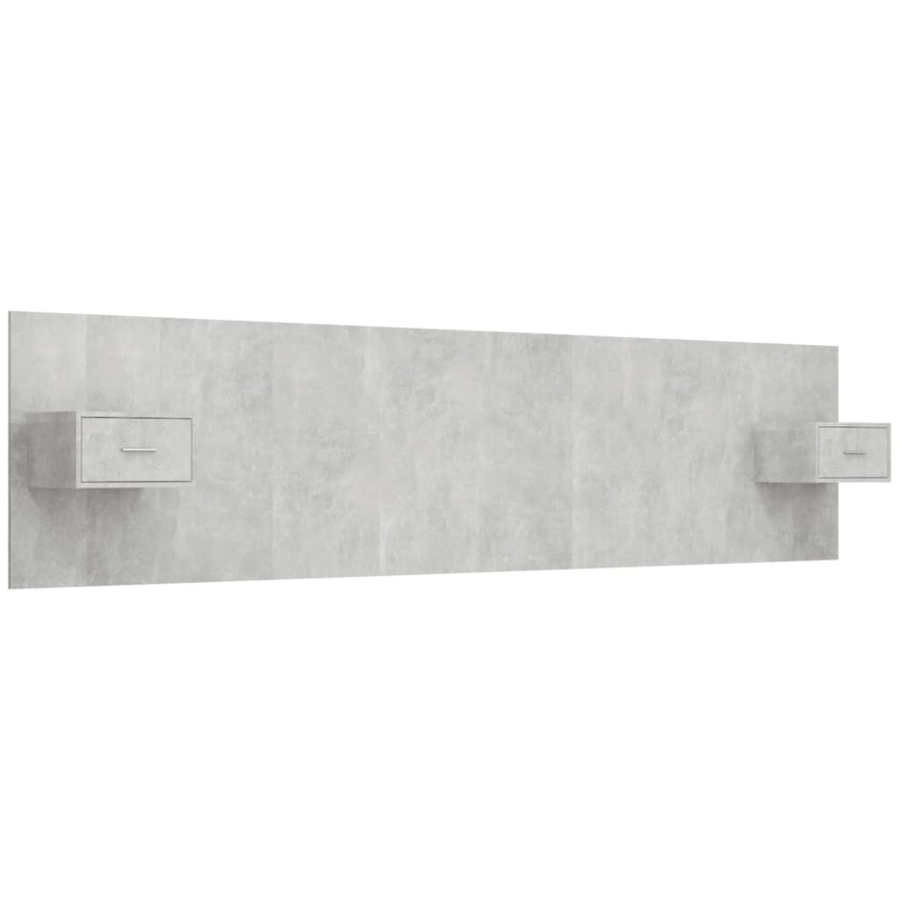 Vidaxl (Concrete Grey, One Drawer) Bed Headboard With Cabinets Bed Header Bed Cabinet Engineered Wood
