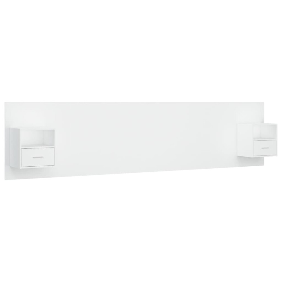 Vidaxl (, One Drawer And One Shelf) Bed Headboard With Cabinets Bed Header Bed Cabinet Engineered Wood White