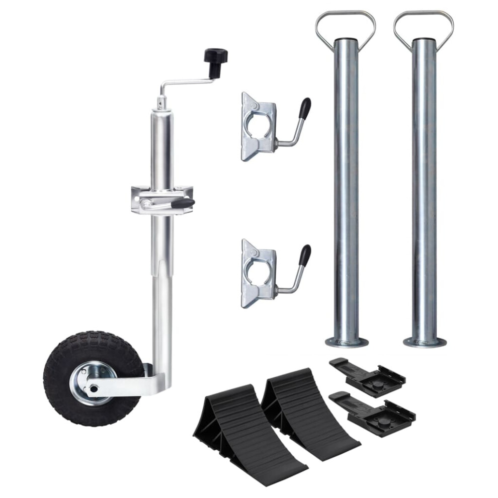 Vidaxl (8 Pcs) Trailer Jockey Wheel Trailer Stabiliser Jockey Wheel Clamp Chock Block