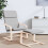 VidaXL vidaXL Fußhocker Hellgrau 51x41x40 cm Stoff 3