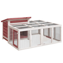 (mocha) vidaXL Rabbit Hutch Rabbit Run Bunny House Wooden Animal House Solid Wood Pine