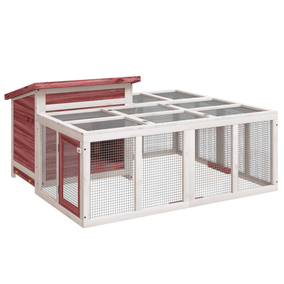Vidaxl (Mocha) Rabbit Hutch Rabbit Run Bunny House Wooden Animal House Solid Wood Pine