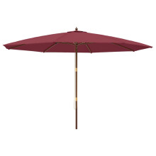 (red) vidaXL Garden Parasol Outdoor Umbrella Patio Sun Shade with Wooden Pole