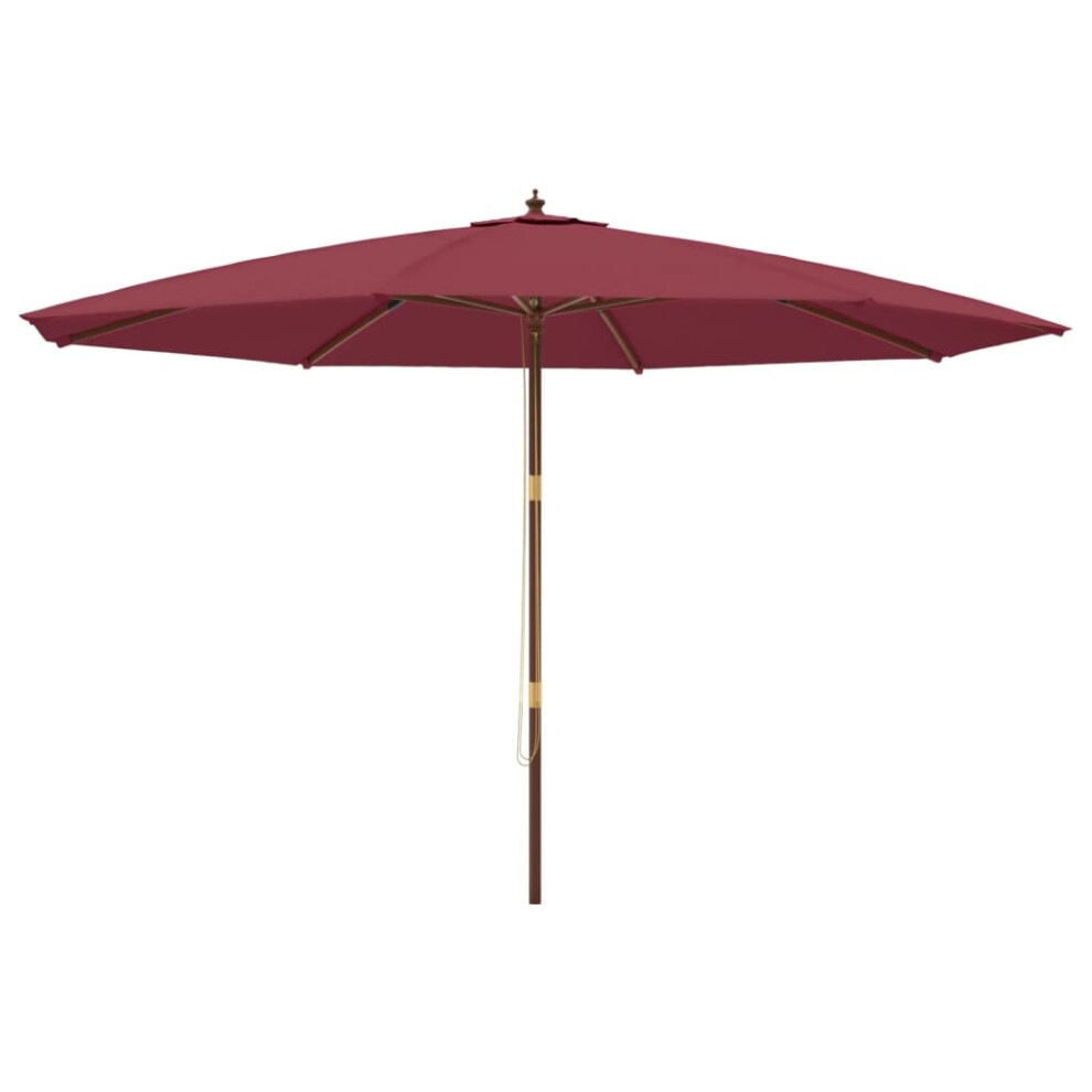 Vidaxl (Red) Garden Parasol Outdoor Umbrella Patio Sun Shade With Wooden Pole